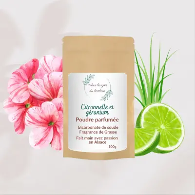 Poudre parfumée citronnelle géranium