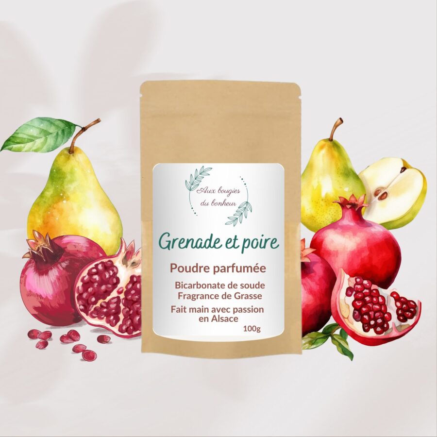 Poudre parfumée à la grenade et poire