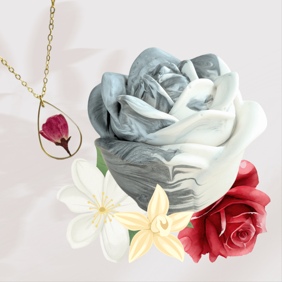 Bougie fête des mères rose éternelle