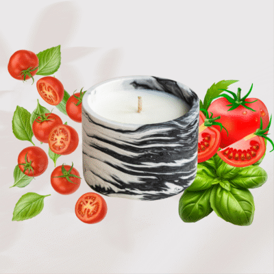 Bougie à la tomate basilic