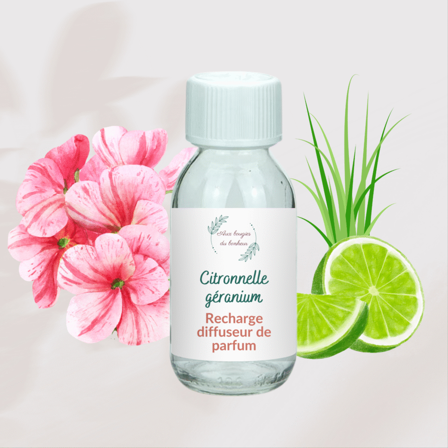 Recharge diffuseur de parfum citronnelle géranium