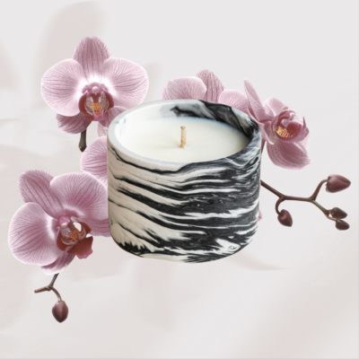 Bougie 25h ardoise orchidée noire